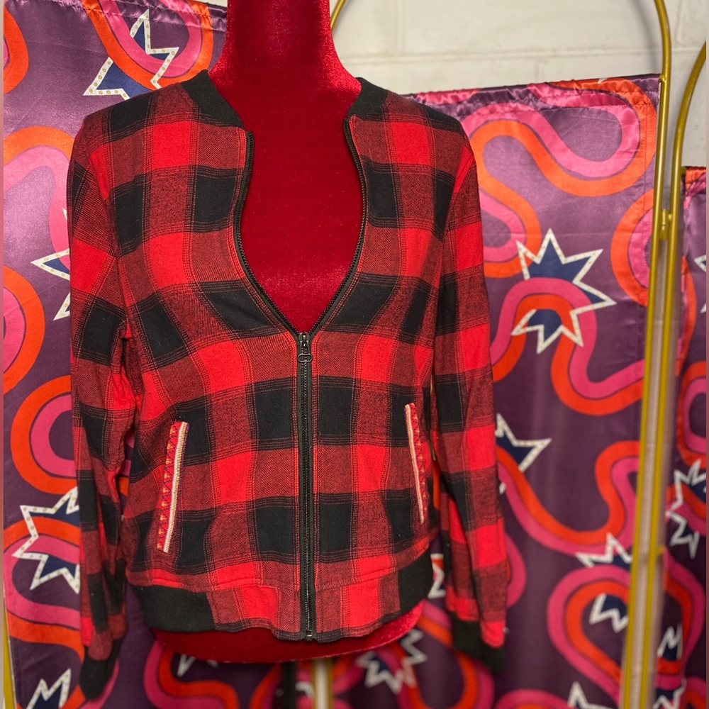 NWT buffalo check zip up jacket